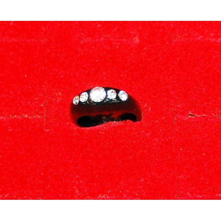 Black Rubber Diamond like Ring