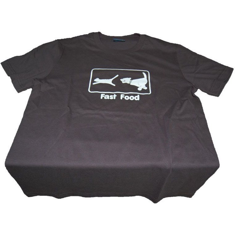 Black T-Shirt w/Dog Chasing Cat