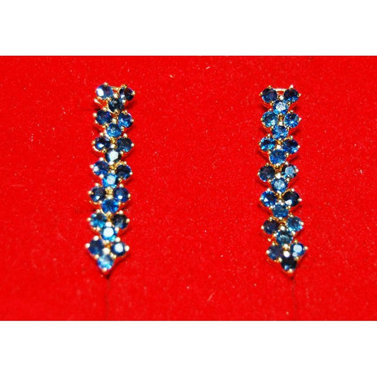 Gold & Blue Ruby Earrings