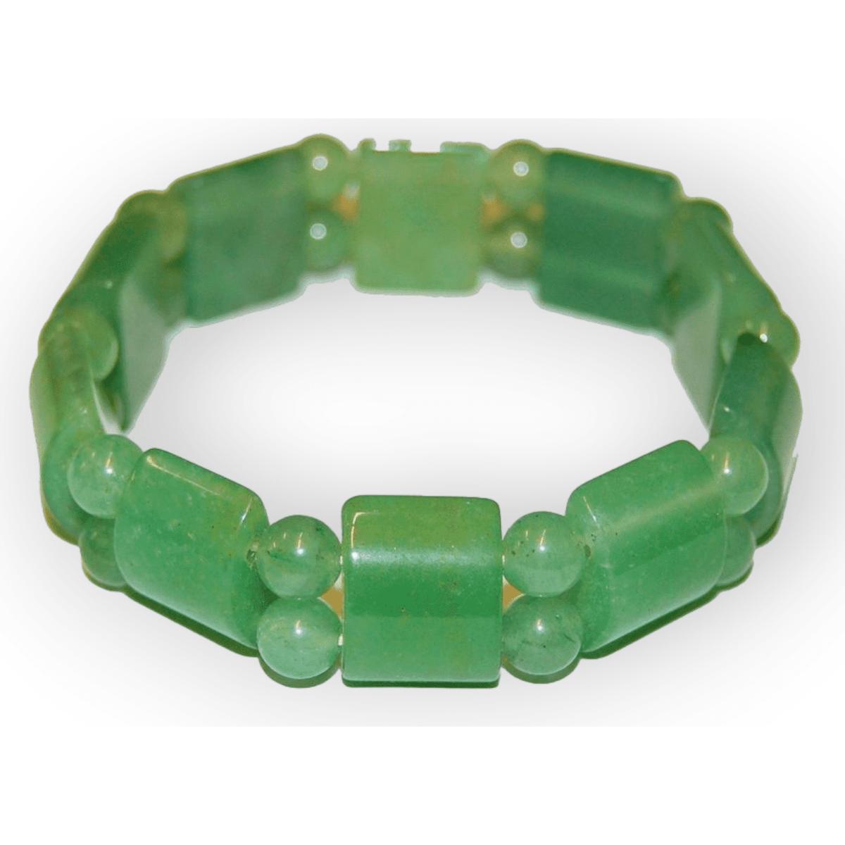 Green aventurine block bead bracelet