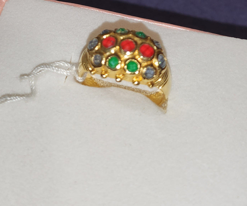 Gold dipped Multi-Colored Stone Ring Size 7