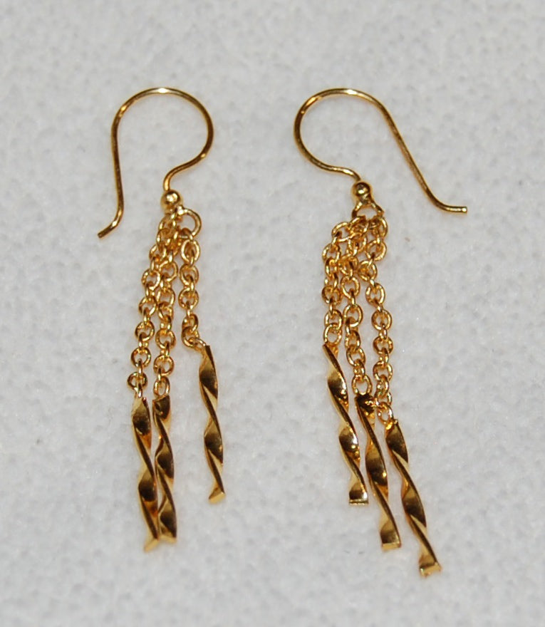 Gold Dipped Dangling Earrings