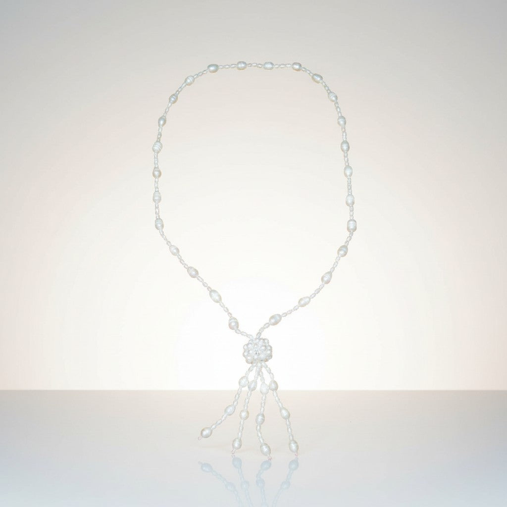 White Pearl Necklace 24"