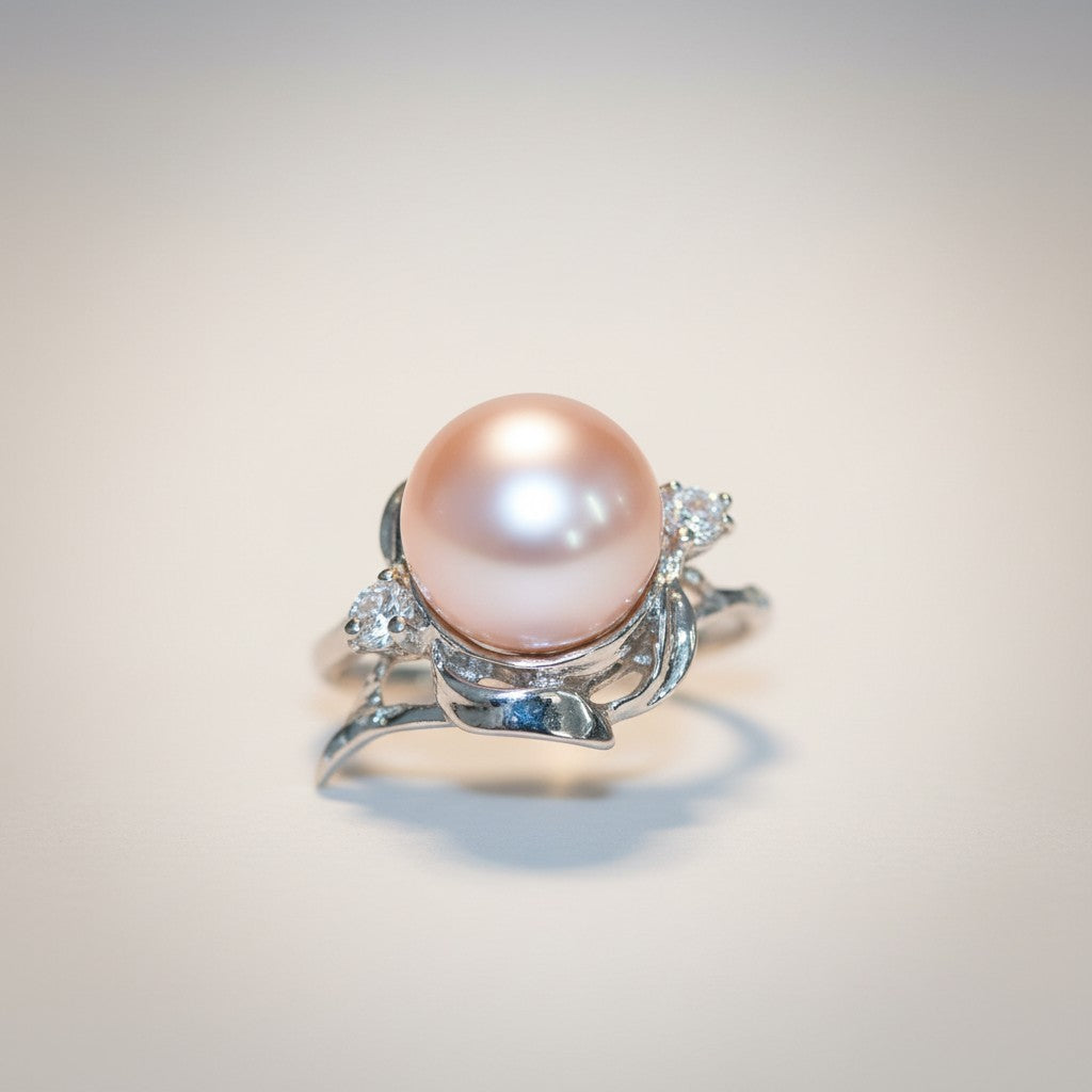 Single Light Pink Pearl Ring 8
