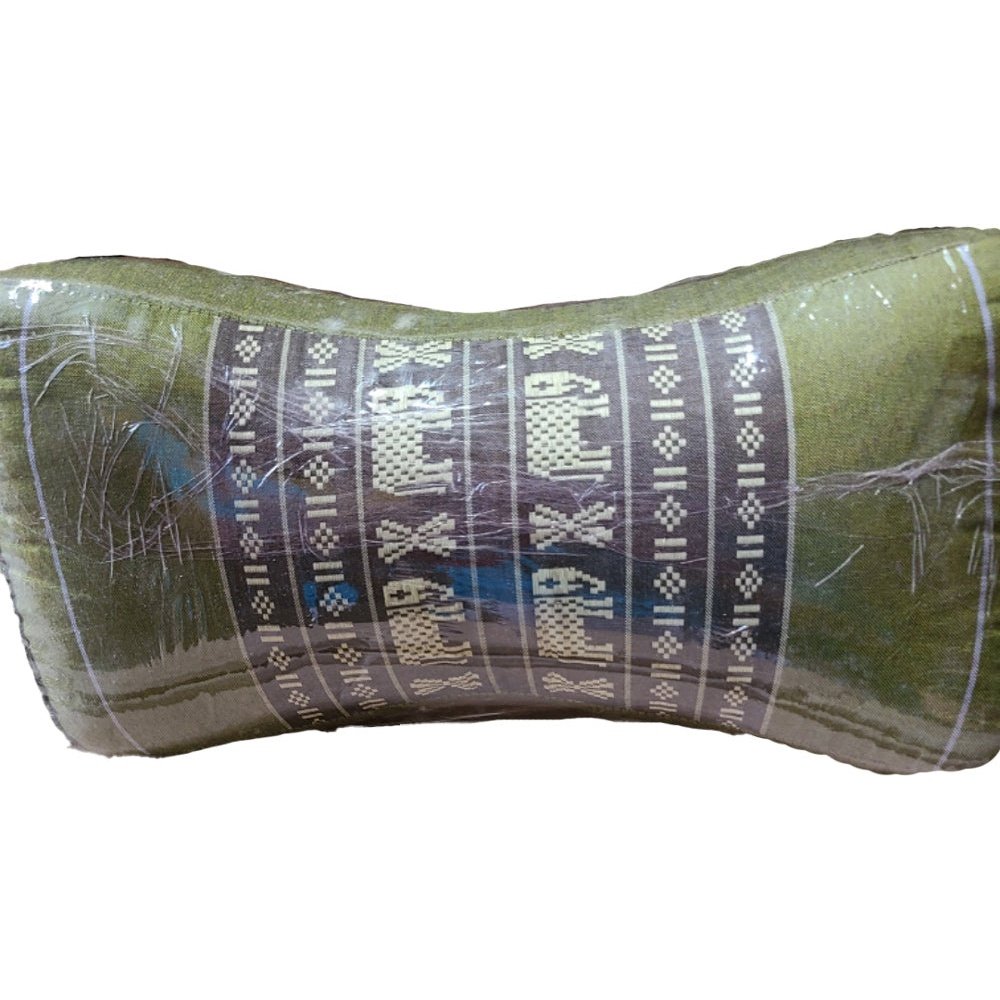 Travel Pillow Bone Green Elephant Design Kapok Fill