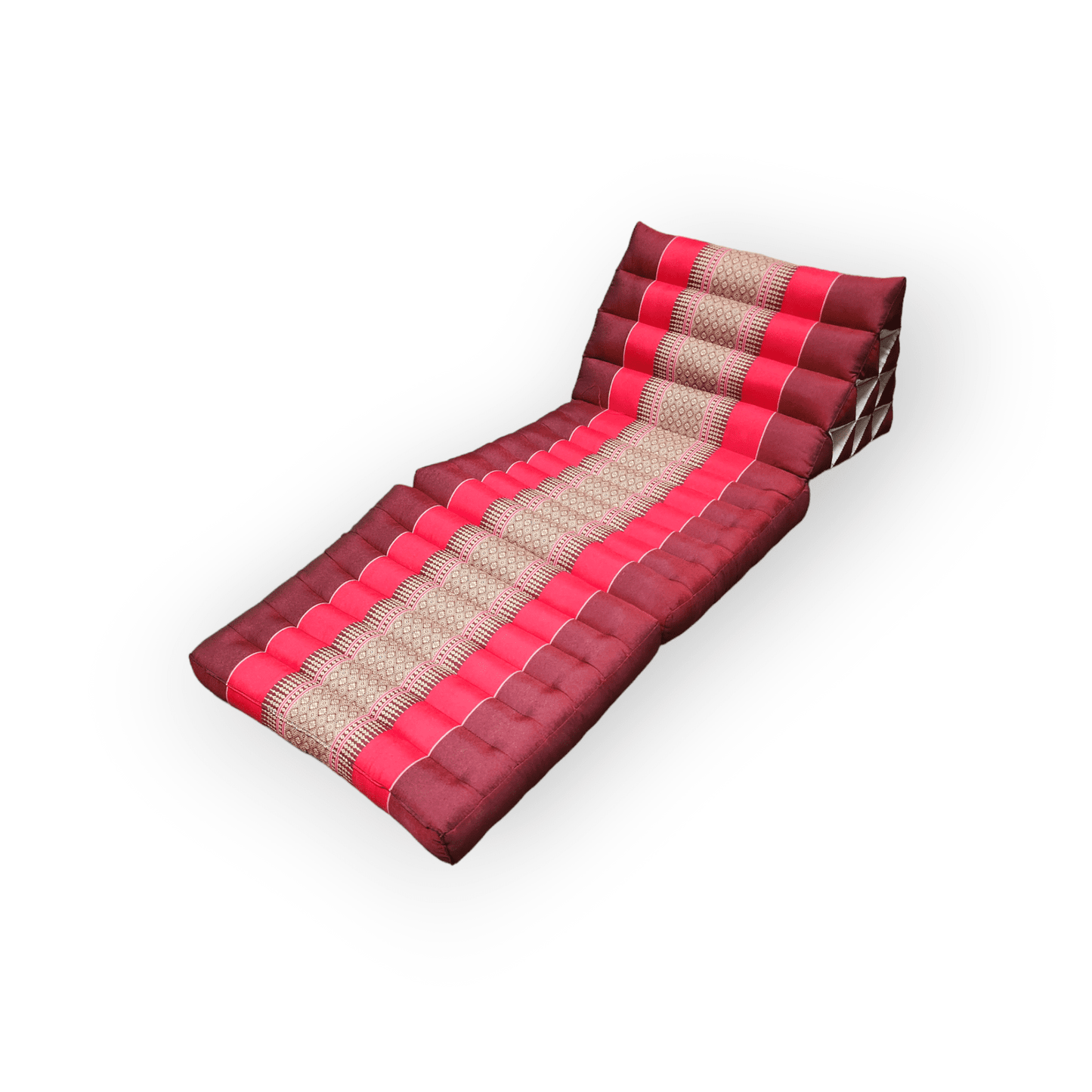 Triangle Pillow Two Fold -Brown Red White