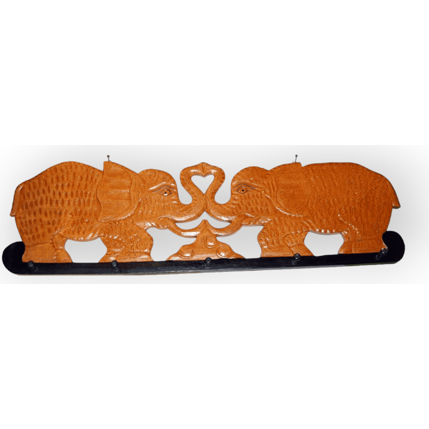 Two Elephant Wood Coat Hanger