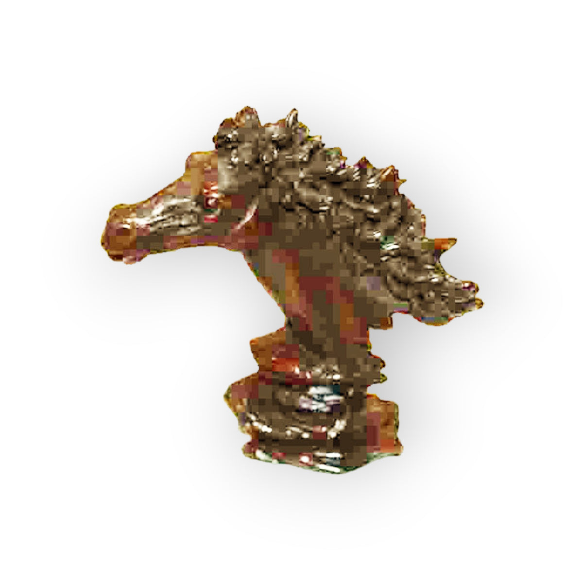 Resin horse head in gold finish
