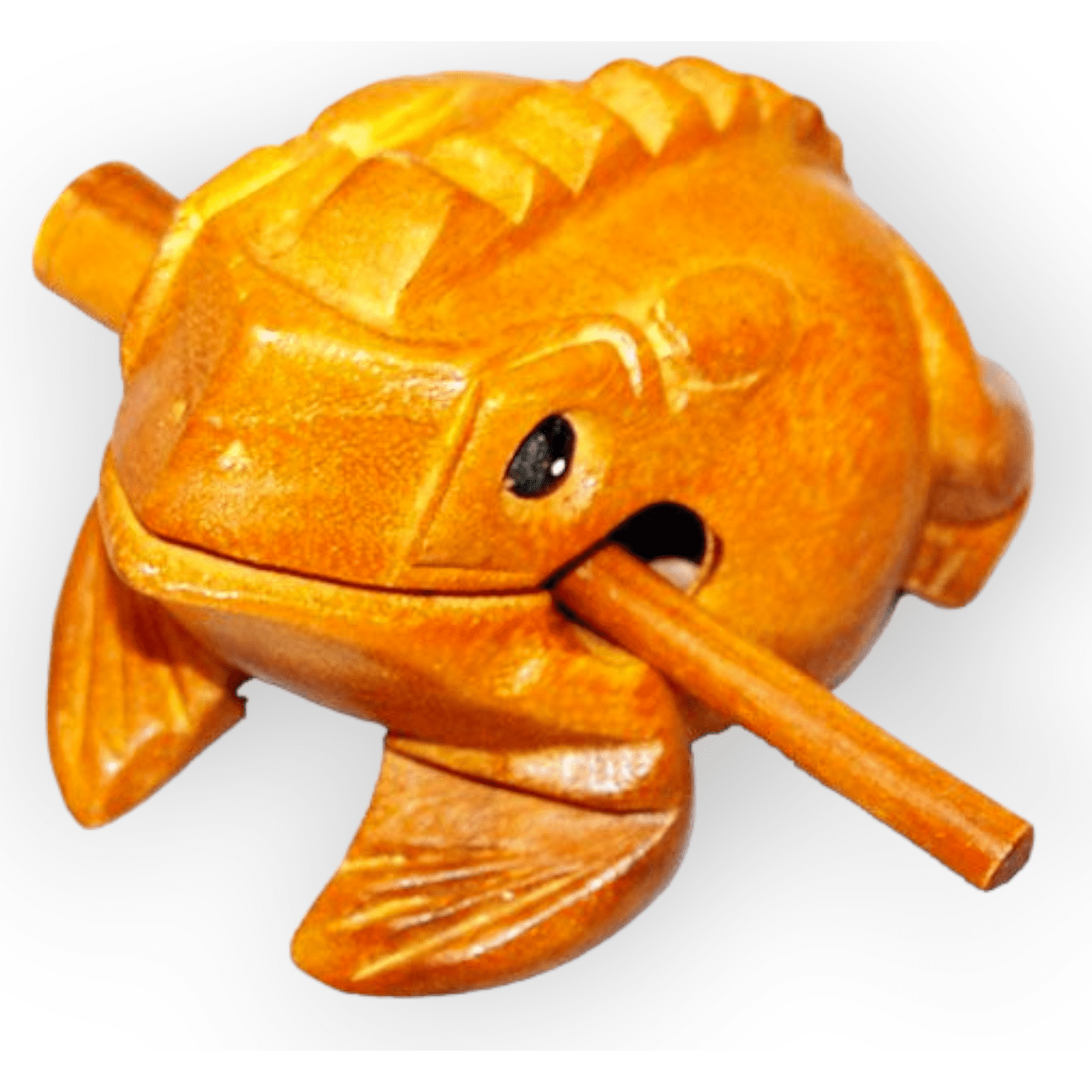 Carved Wooden Croaking Frog 5