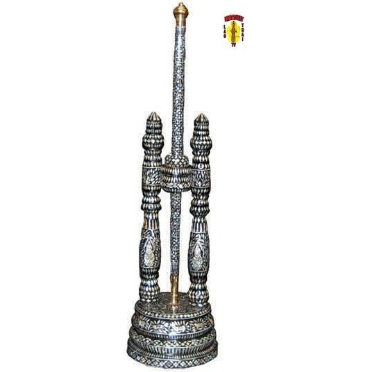Buddhist Ceremonial Fan Stand with Pole 27" Tall