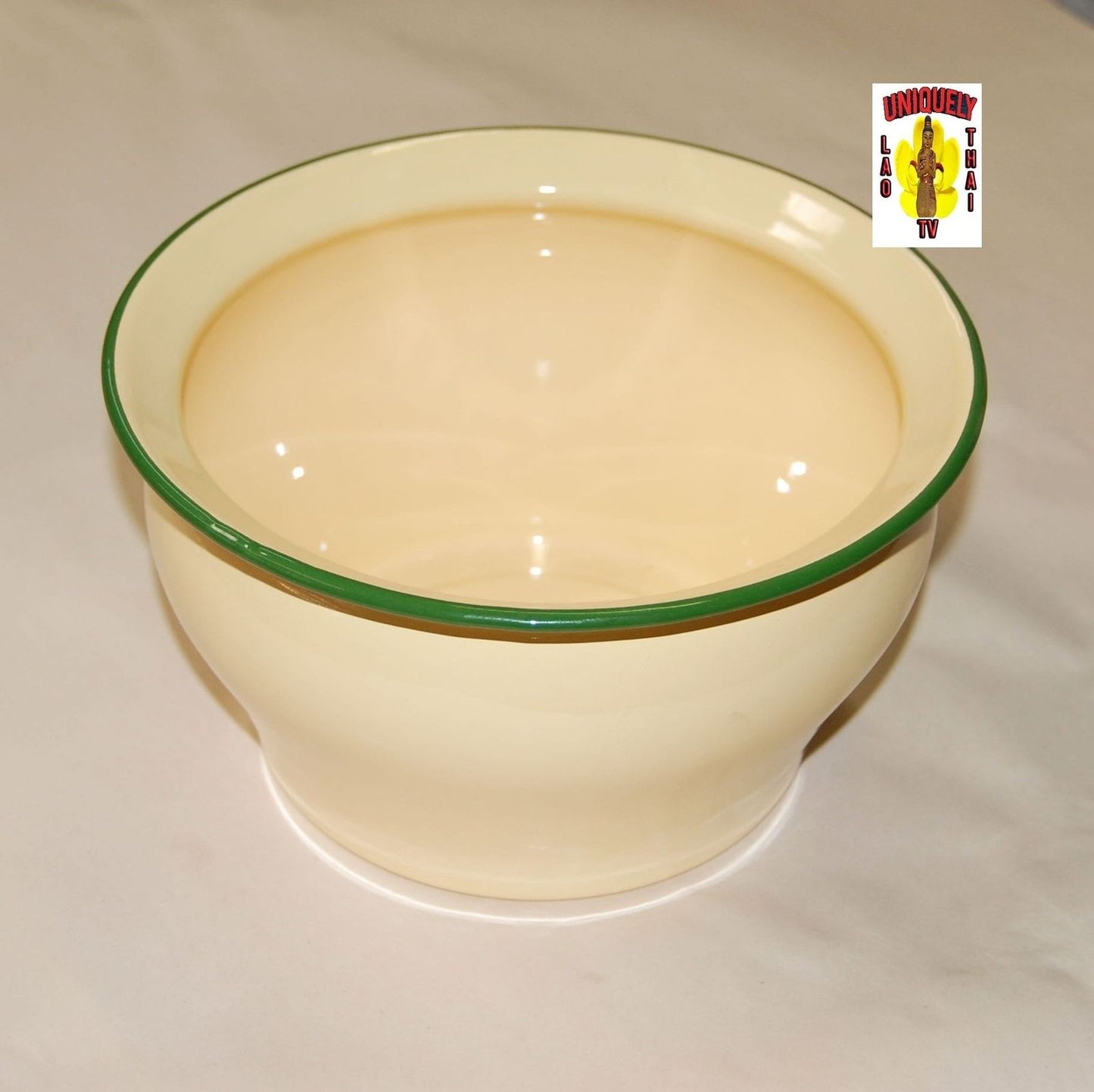 Ceramic on Metal Bowl Green 7" Diameter x 4" Tall