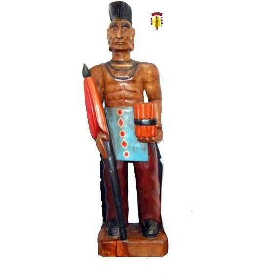 Hand Carved Native American Statue 40" Tall