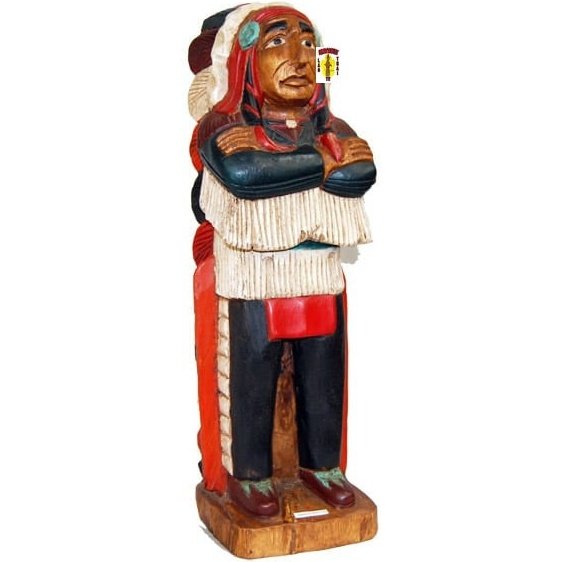 Hand Carved Native American Statue 40" Tall Solid Wood