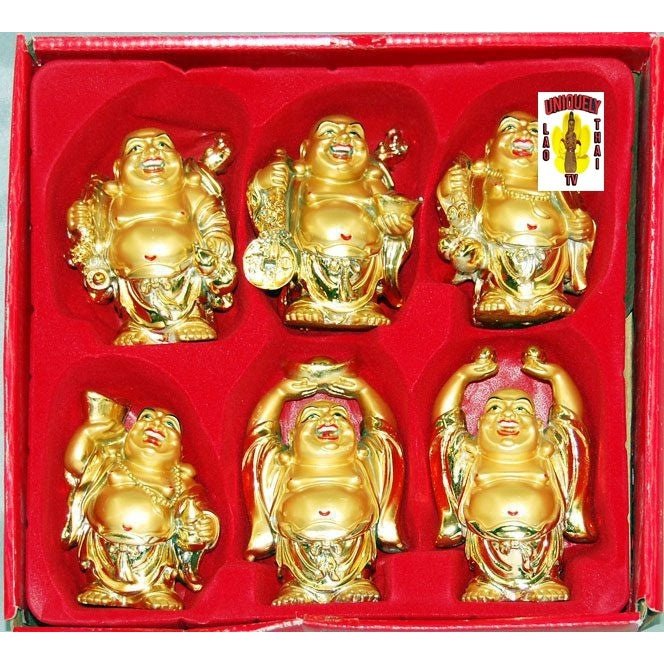 Hotei Buddha Set of 6, 4" Tall