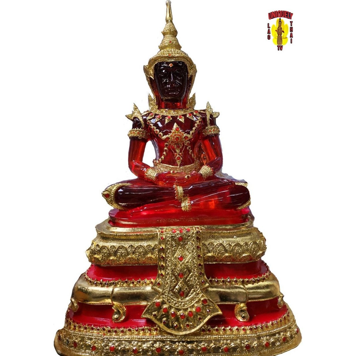 Red Buddha Summer Dress 14" Knee to Knee 35" Tall