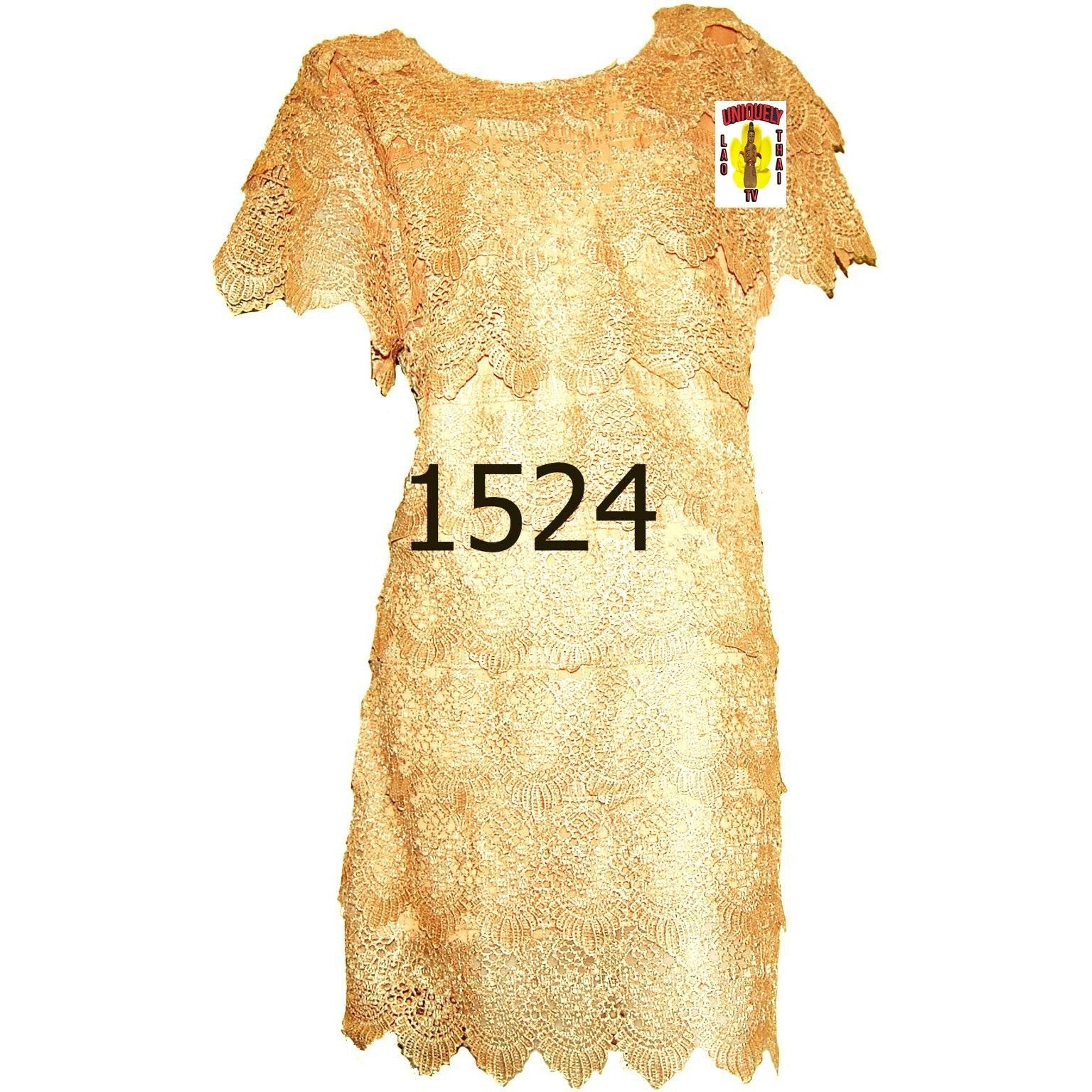 thai party dress Thai/Laos Silk Lace Dress for Women, Women's Short Sleeve Floral Party Dresses for Women (US, Alpha, X-Small, Regular, Regular, Dress 001) at Amazon Women's Clothing store