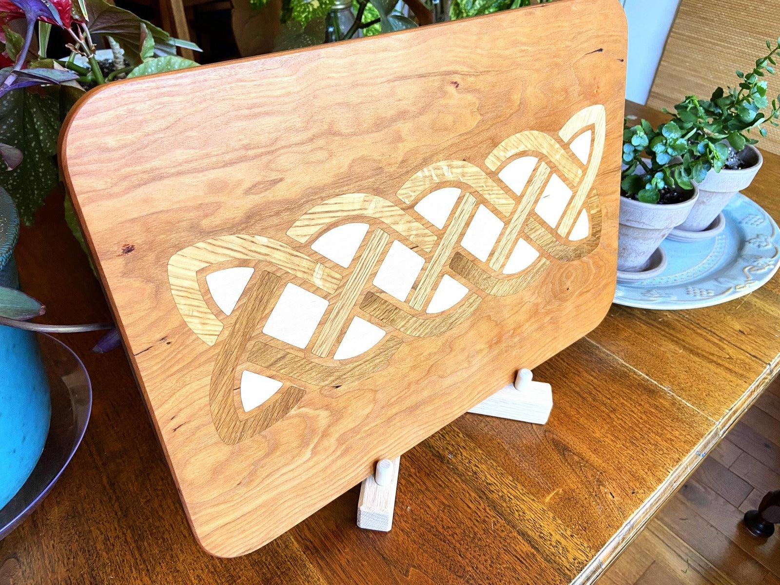 Cherry Charcuterie Board - White Oak & Maple Celtic Knot