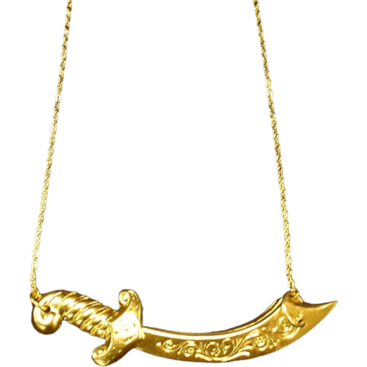 24K Gold Dip Scimitar Necklace
