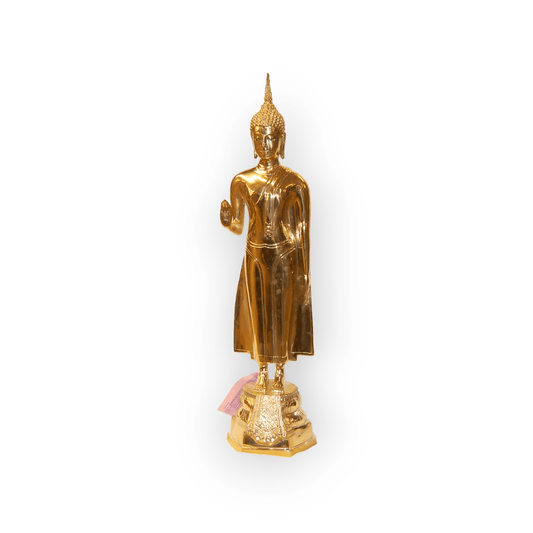Cast Bronze Buddha Statue Monday 14" Tall