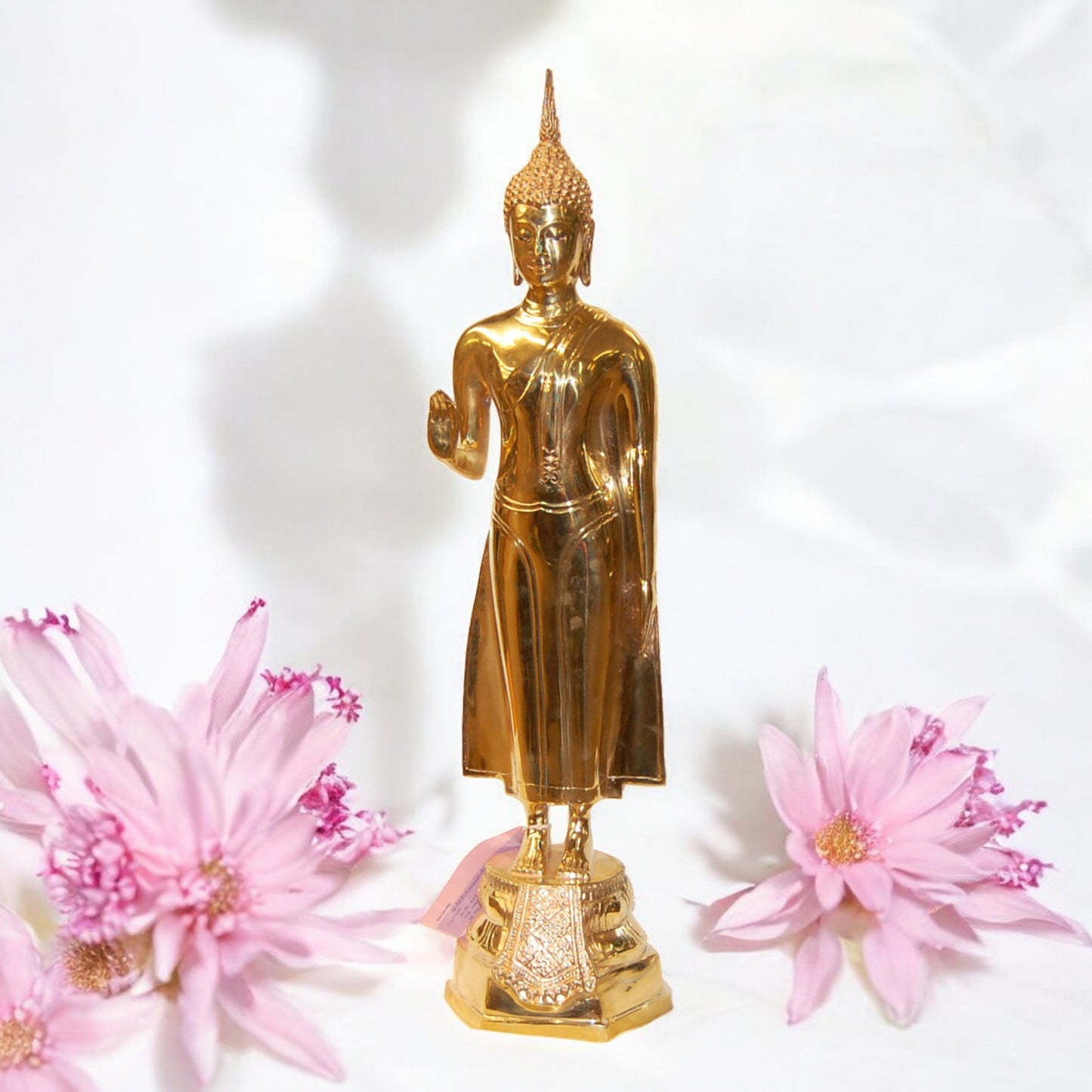 Cast Bronze Buddha Statue Monday 10" Tall