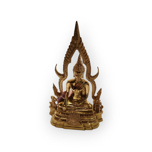 Cast Bronze Buddha With Ora 11" Tall