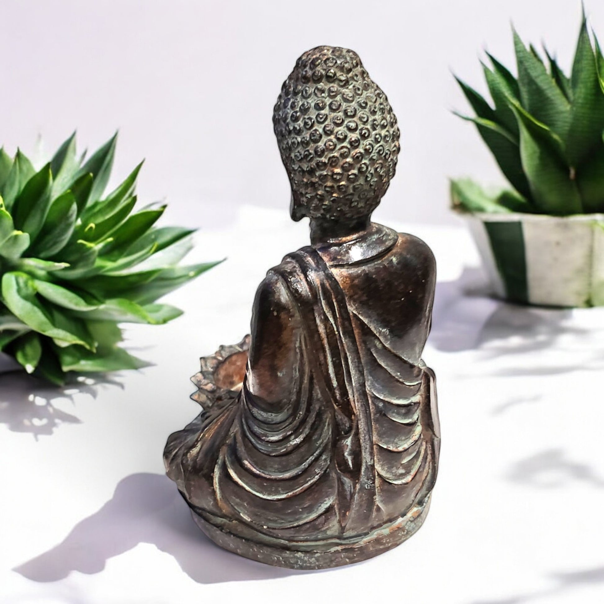 Buddha Candle on Incense Holder 7" Tall