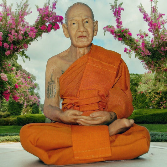Meditating Wise Thai Buddhist Monk 7" Tall