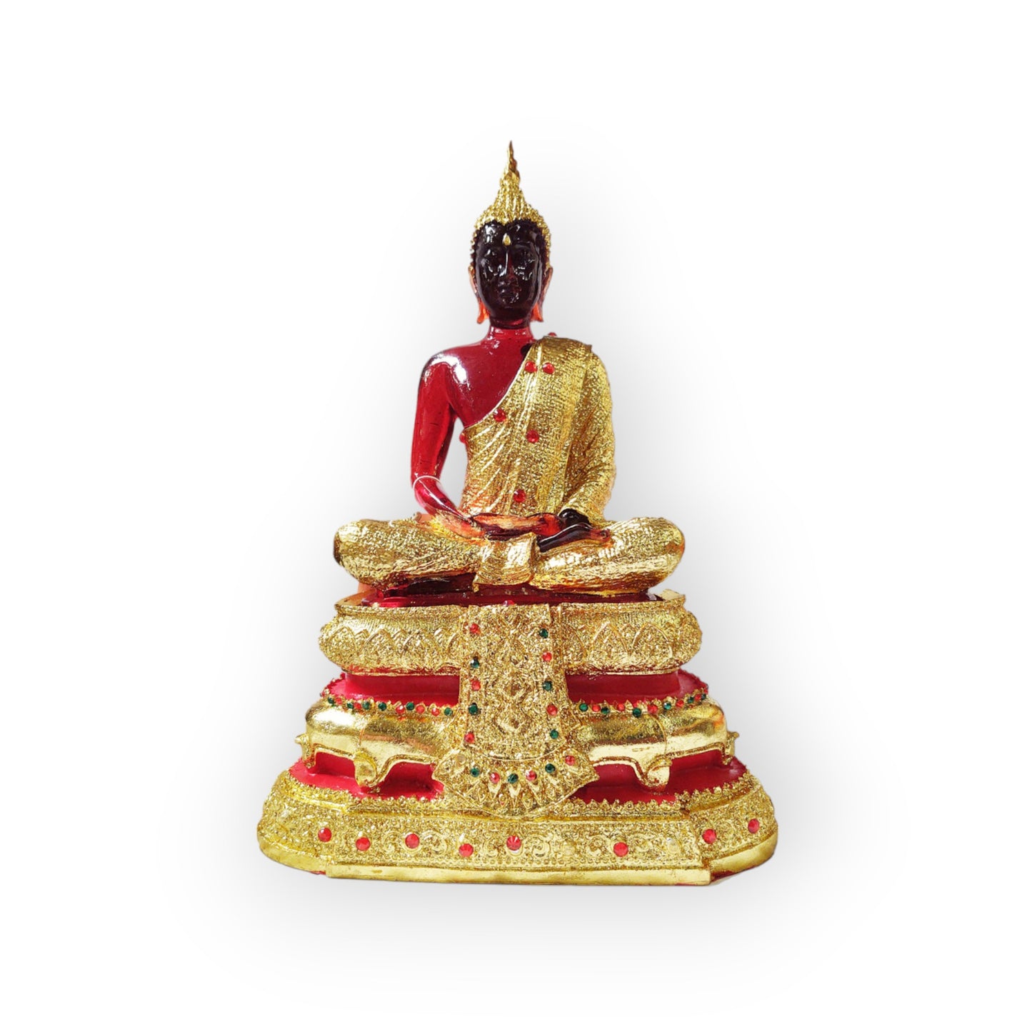 Resin Buddha Spring Robe Red 17"