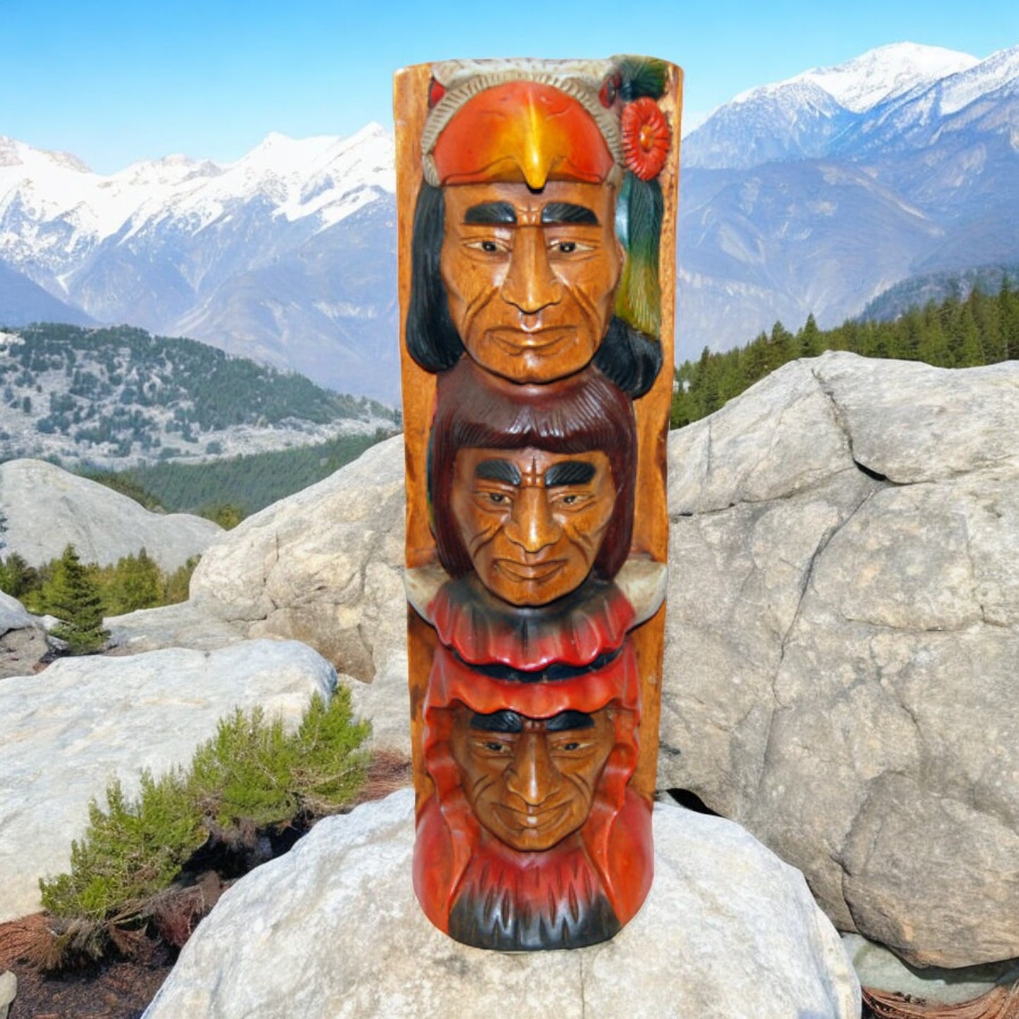 Wooden American Indian Totem