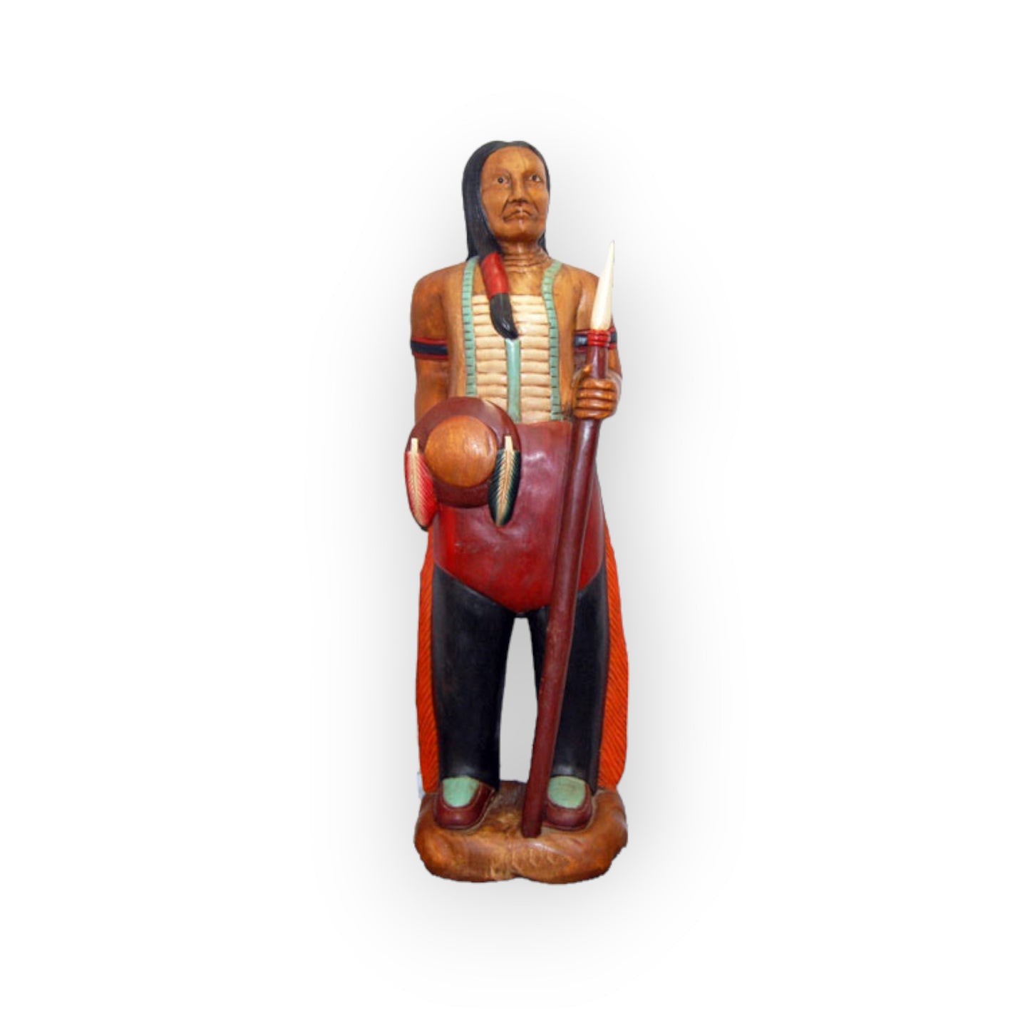 Wooden Indian Brave Statue 40" Tall