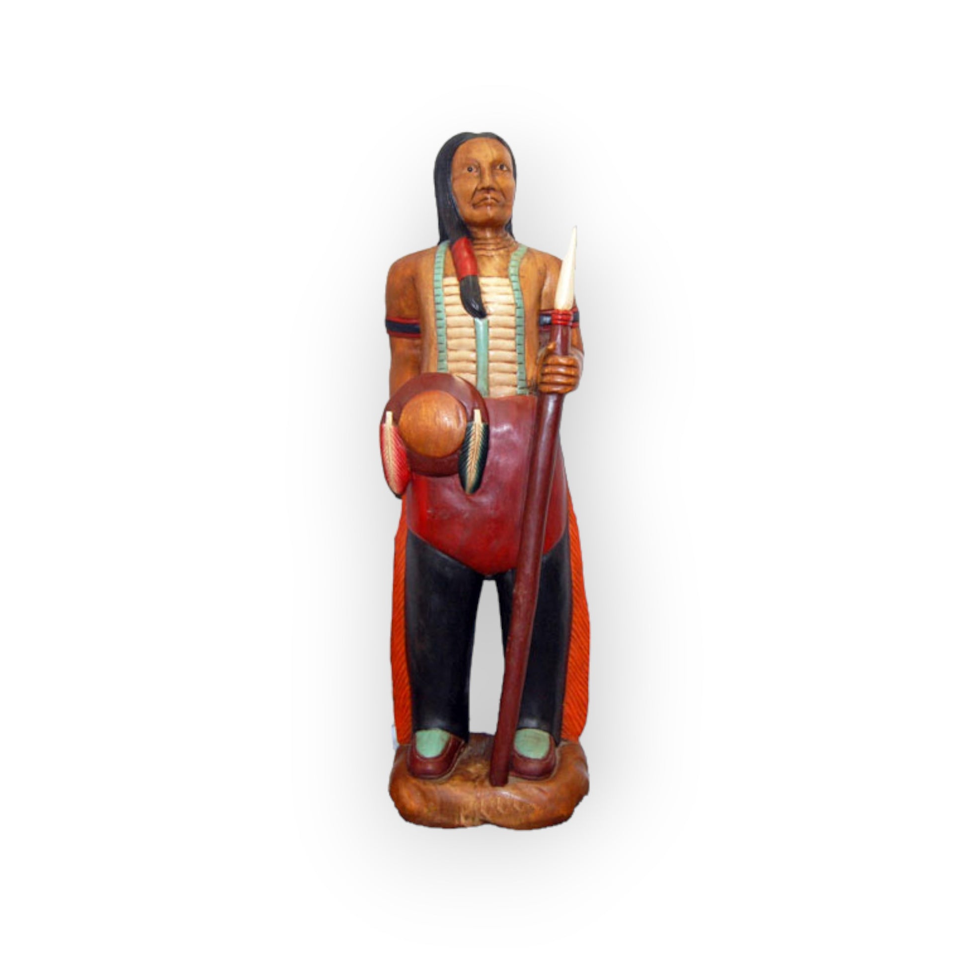 Wooden Indian Brave Statue 40" Tall