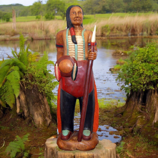 Cigar Store Wooden Indian Brave Statue 40" Tall