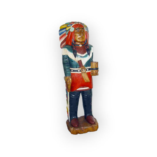 Hand Crafted from Solid Wood Native American Themed Cigar Store Statue