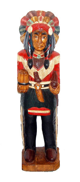 Native American Themed Cigar Store Statue 40" Tall Solid Wood