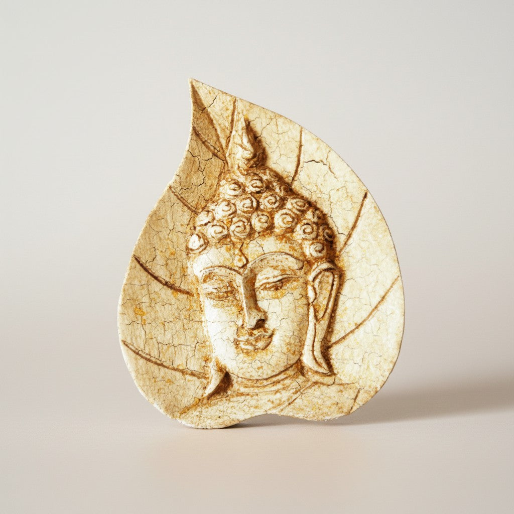Buddha Face on a leaf Wall Hanging or Table Top