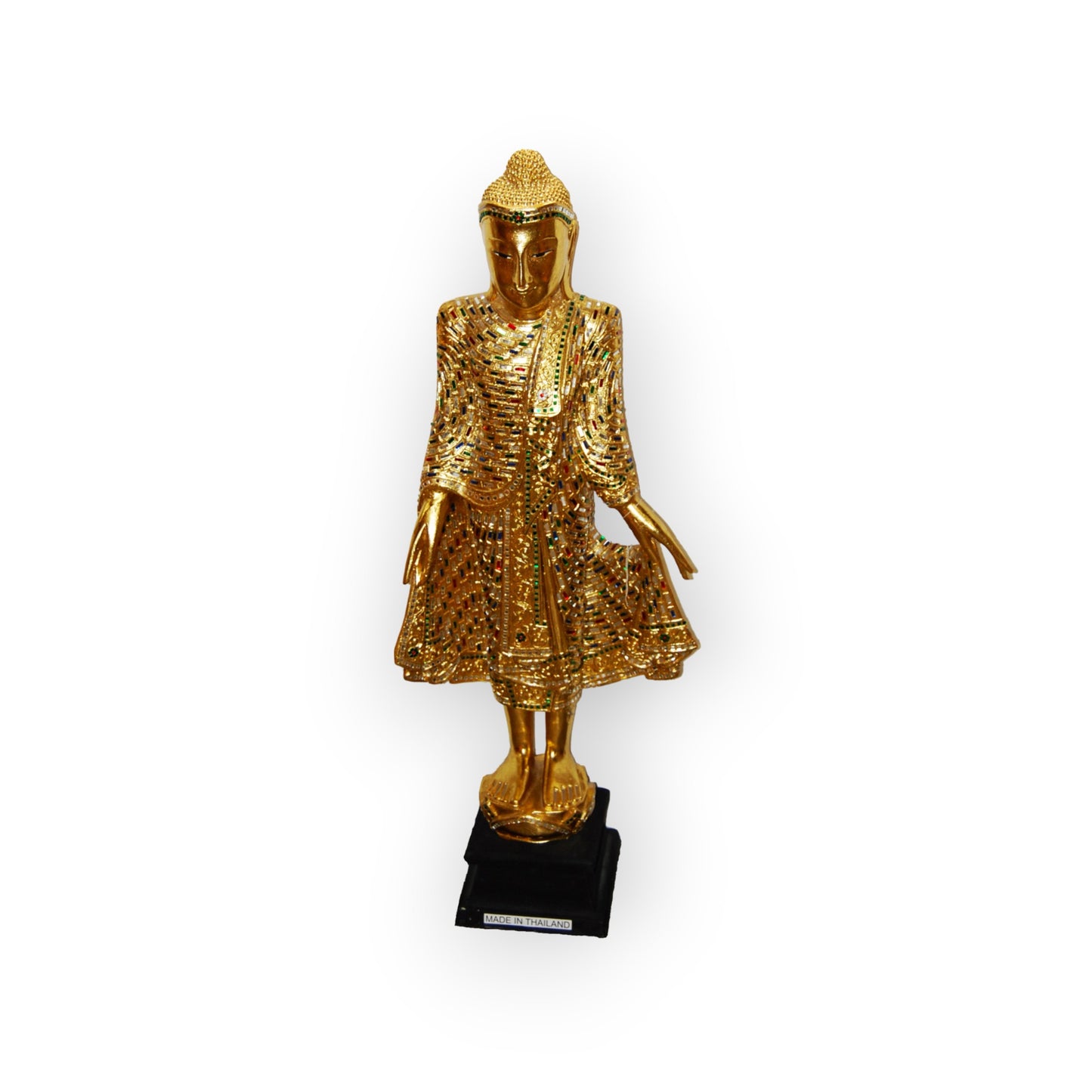 Standing Buddha Statue Gold Leaf 46" Tall