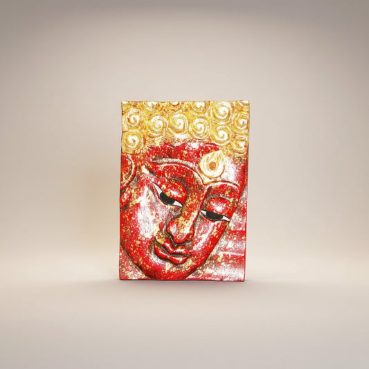 Face of Buddha in Red Theme