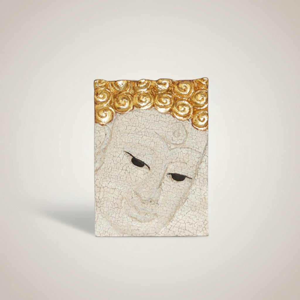 Face Buddha in White Looking Right