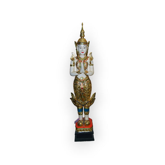 Gold and White Thephanom or Teppanom Angel Standing 60" Tall