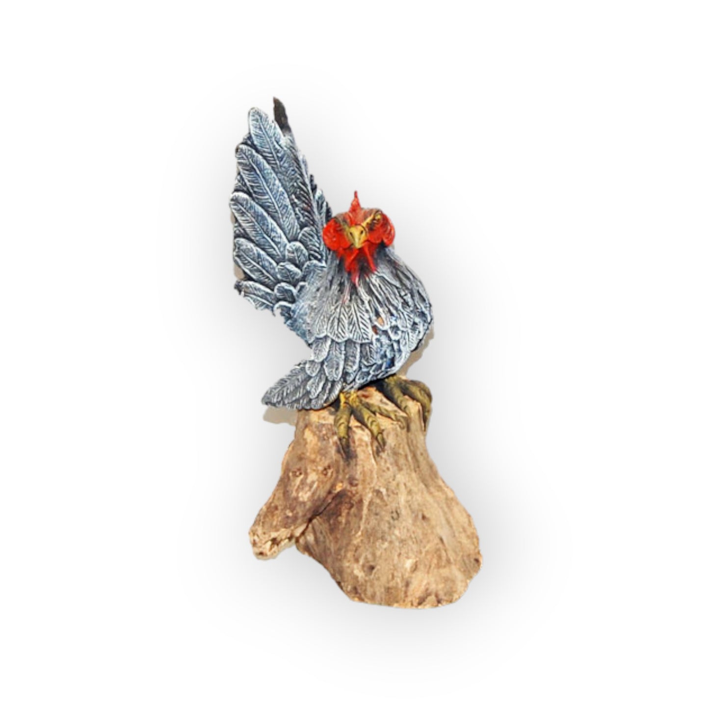 Synthetic Likeness of a Rooster on Log 10" Tall