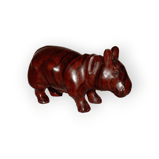 Carved hippopotamus Solid Wood 3" x 6"