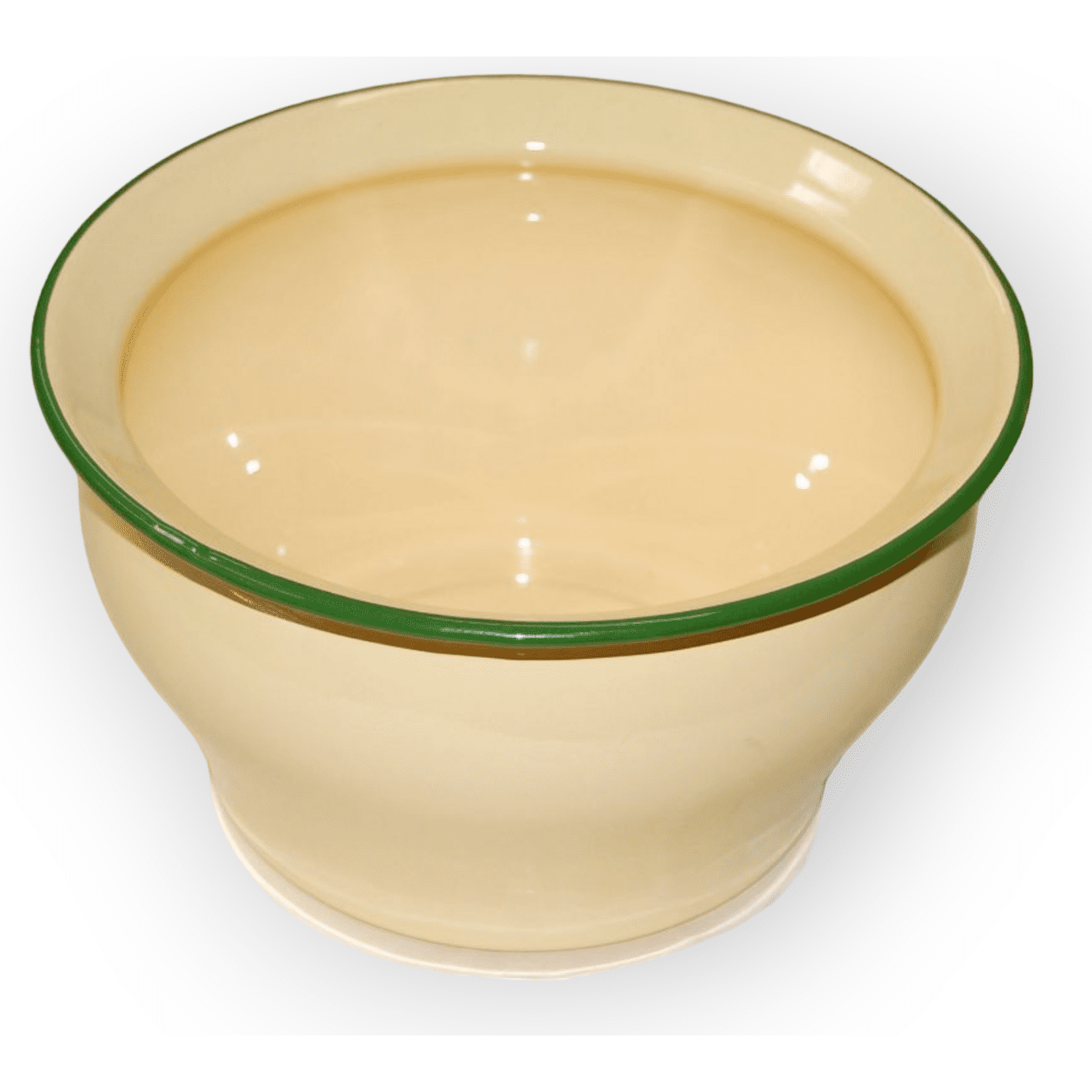 Ceramic on Metal Bowl Green 7" Diameter x 4" Tall