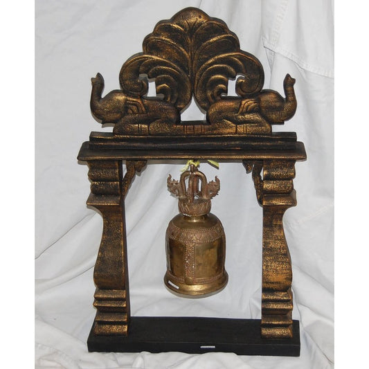 Elephant Bell With Wooden Stand 22" x 36" Tall