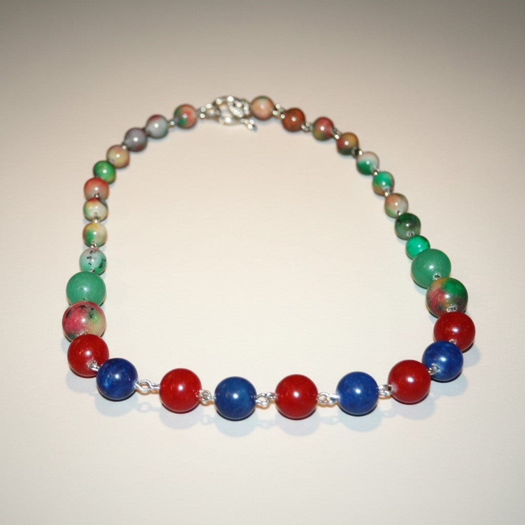 Multi Color Agate Bead Necklace