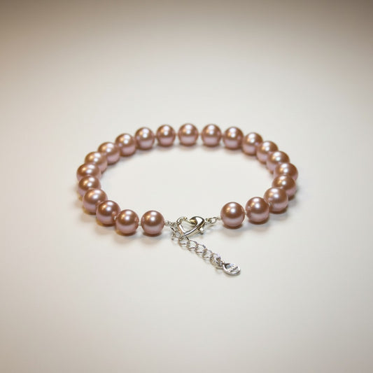 Pink Pearl Bracelet 7 Inch