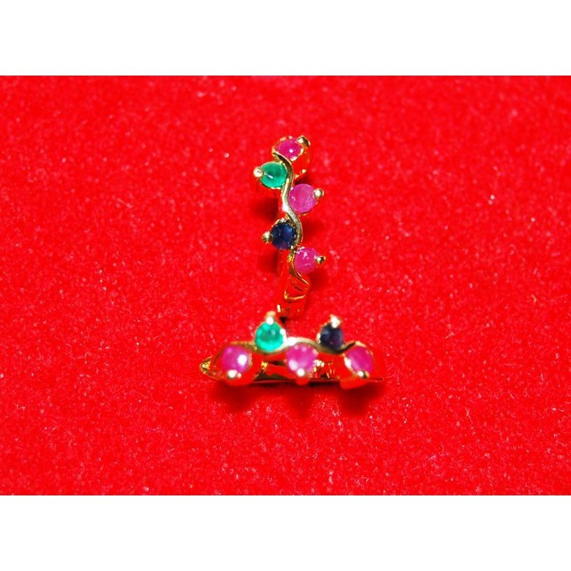 Gold Earring Red/Green
