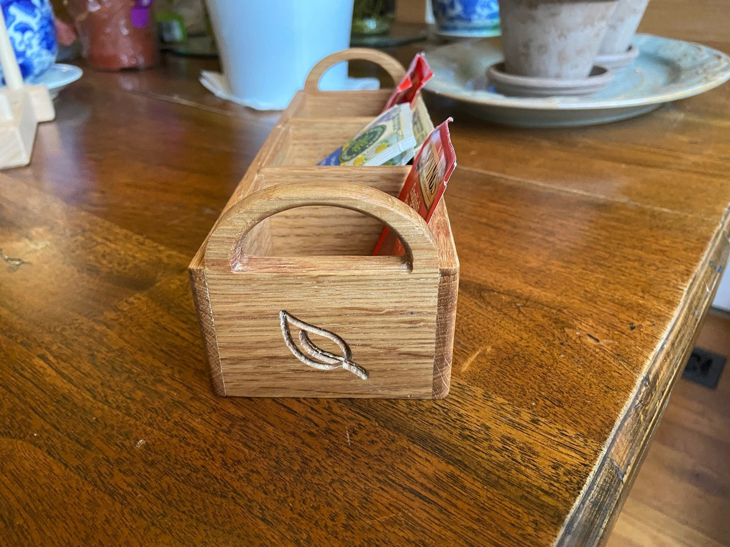 Hand-made tea caddy made from White Oak.