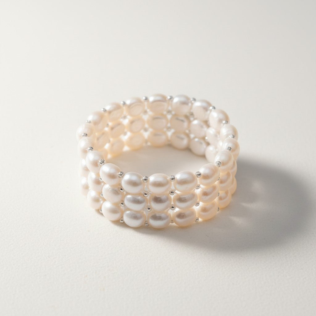 White Pearl Cuff Bracelet