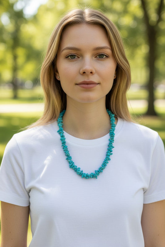 Blue Turquoise Necklace 19 in