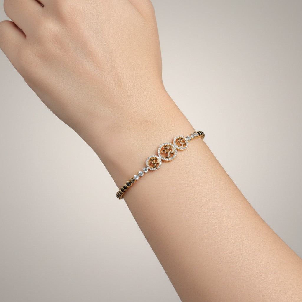 Gold-Plated Bracelet 7 Inches with Number 30 Focus
